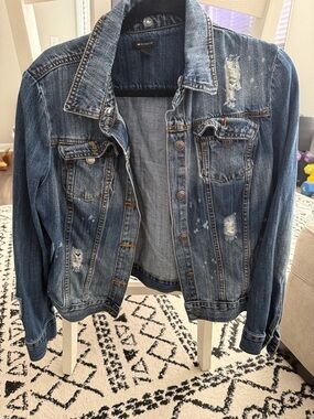 I Heart Ronson Distressed Blue Denim Jacket